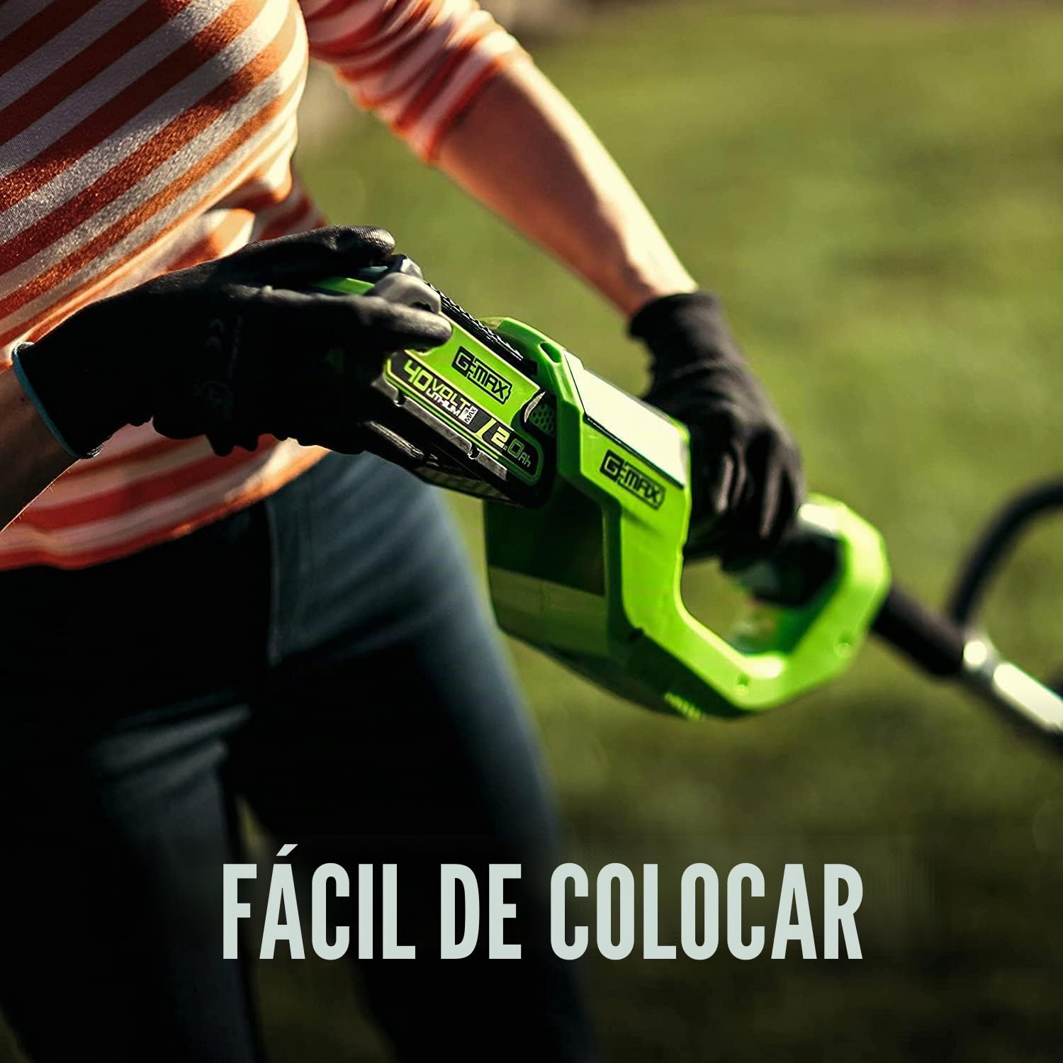 Greenworks 40V Cortabordes a Batería para Jardín Mediano, Altura Regulable, 30 cm Ancho de Corte, Alimentación Automática Nylon de 1,65 mm, Batería 40 V 2 Ah y Cargador, 3 Años de Garantía G40LTK2