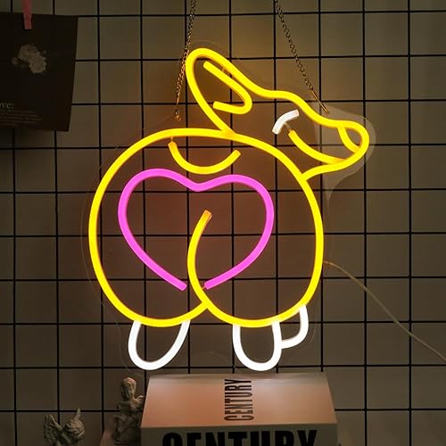 Miniatura 5 de Corgi - Letrero de neón, acrílico, 14.9 x 12.9 pulgadas, alimentado por USB, letrero decorativo moderno con corazón rosa para el hogar, decoración