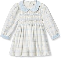 Amazon Essentials x Sofia Grainge Toddler & Baby Girls Long Sleeve Flannel Dress - Soft Brushed Cotton Fit & Flare