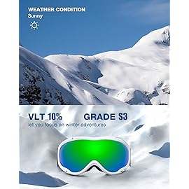 ZIONOR Lagopus Ski Snowboard Goggles UV Protection Anti fog Snow Goggles for Men Women Adult Youth