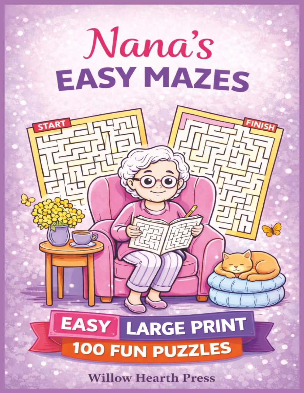 Nana's Easy Mazes: 100 Easy Fun Large Print Puzzles