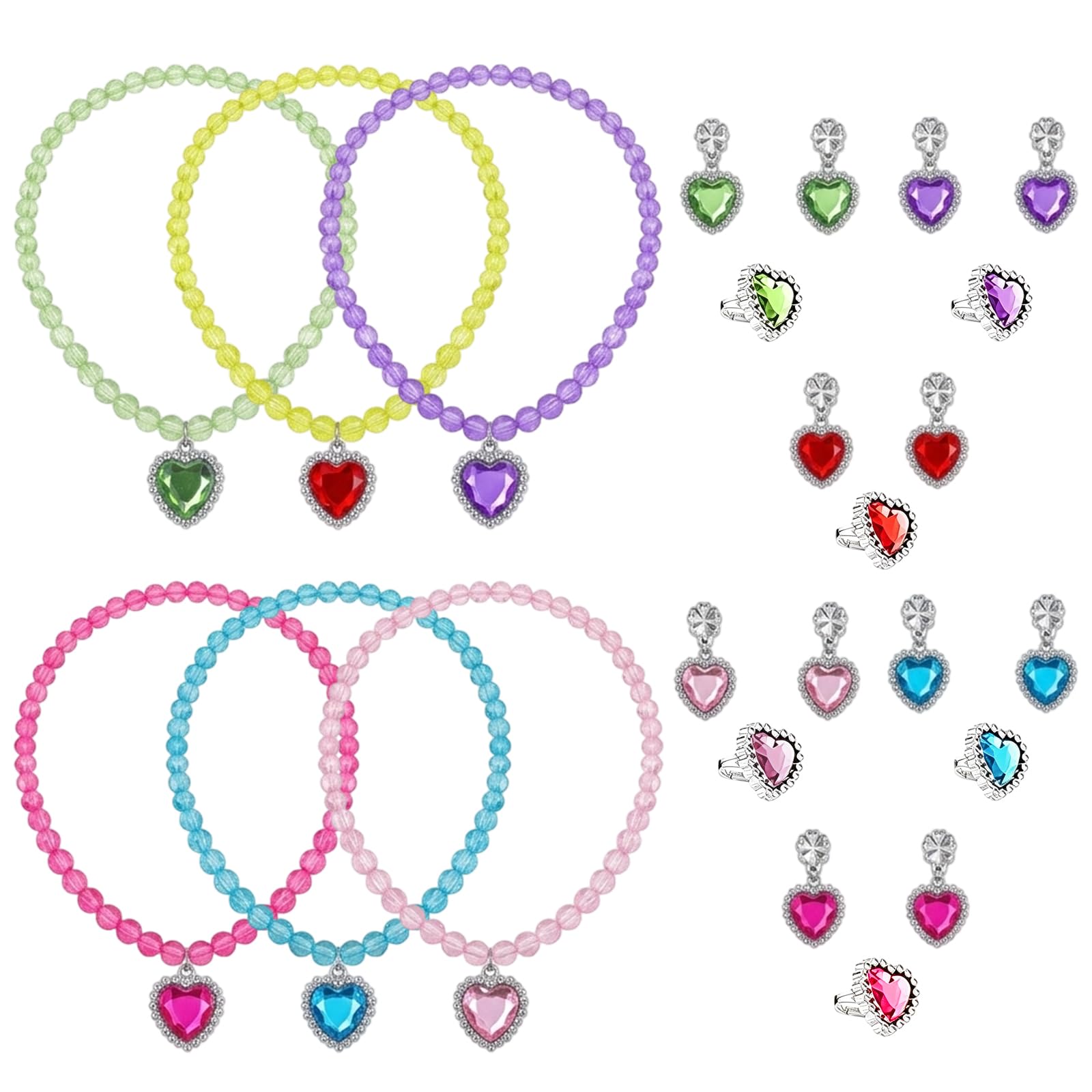 TZMFHD 5PCS Jewellery, Princess Style Jewellery Sets for Girls, Girls Jewellery Set with 6 Pieces, Elegant Design for Special Occasions, Complete Jewellery Collection for Young Fashion Enthusiasts