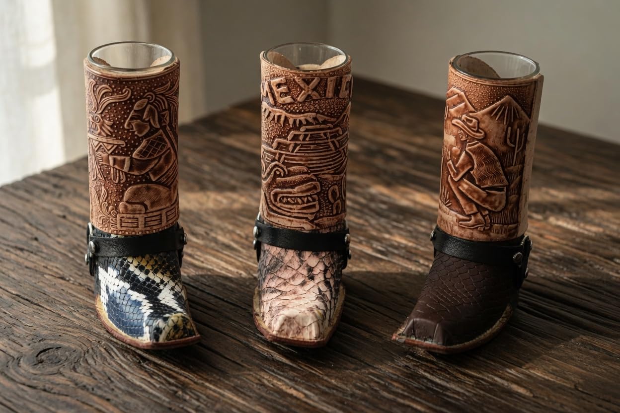 Vaso de chupito mexicano para botas de tequila, vasos de bota de vaquero (colores surtidos) (3, normal)