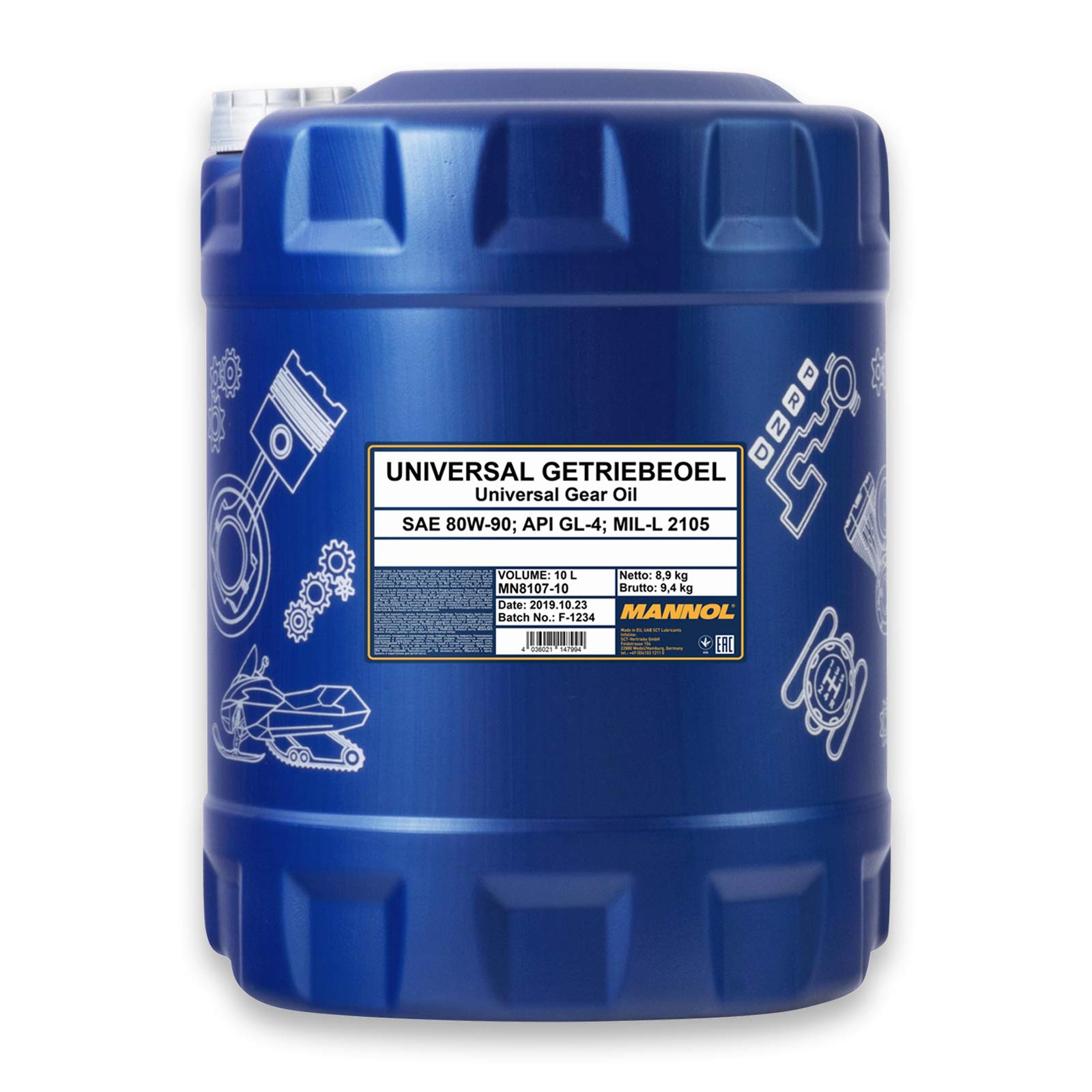 MANNOL Universal Getriebeoel 80W-90 API GL 4 Schaltgetriebeöl + Öl Auslaufschlauch
