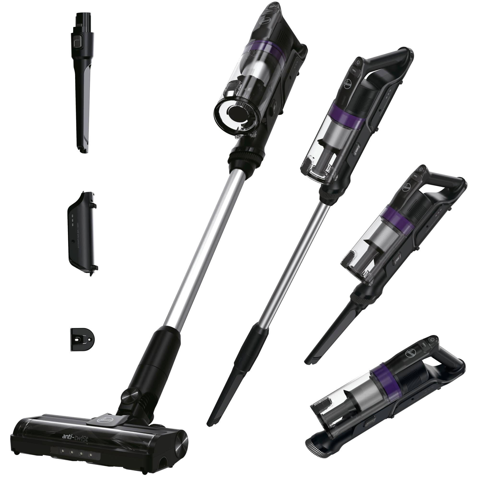 Hoover HF1 Plus Aspiradora sin Cable con Modo succión Turbo, Boquilla Multifuncional y Cepillo Antienredos, 45 min de Autonomía, Park&Go, Luces LED [HF1PZ10H]