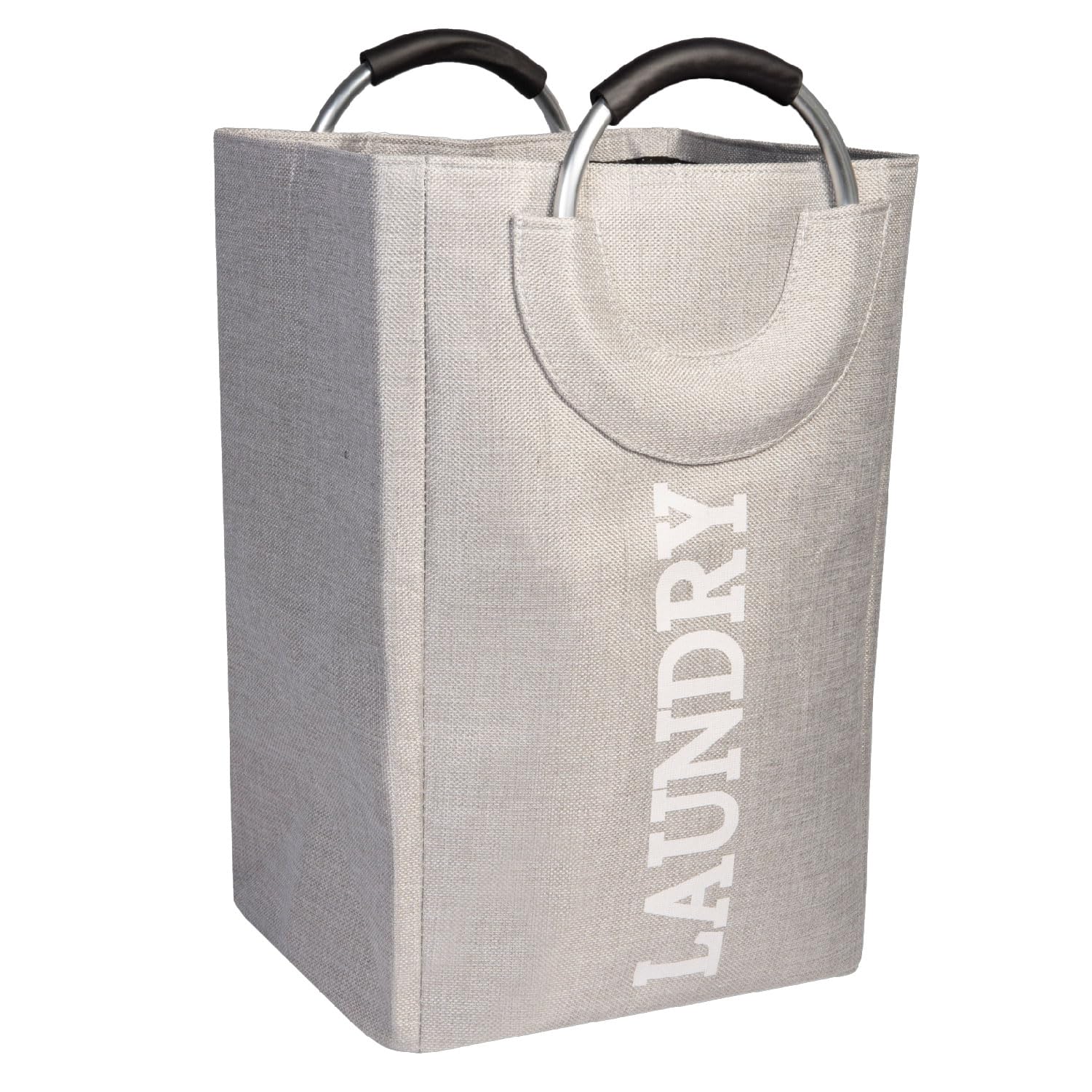 Homestrap Hamper Helper | Foldable Laundry Bag with Handle | Dirty Clothes Storage Basket | Light Grey-image-44