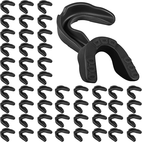 Frienda - 50 protectores bucales para fútbol, a granel, juvenil, para fútbol, deportivo, protector bucal atlético, protector bucal de encías,