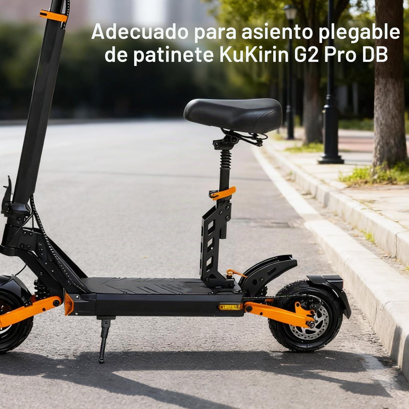 Asiento de Scooter, Asiento para KuKirin G2 Pro DB Patinete Eléctrico con Amortiguación y Diseño Desmontable Almohadón Pequeño de Motocicleta Plegable para Ciclismo de Larga Distancia