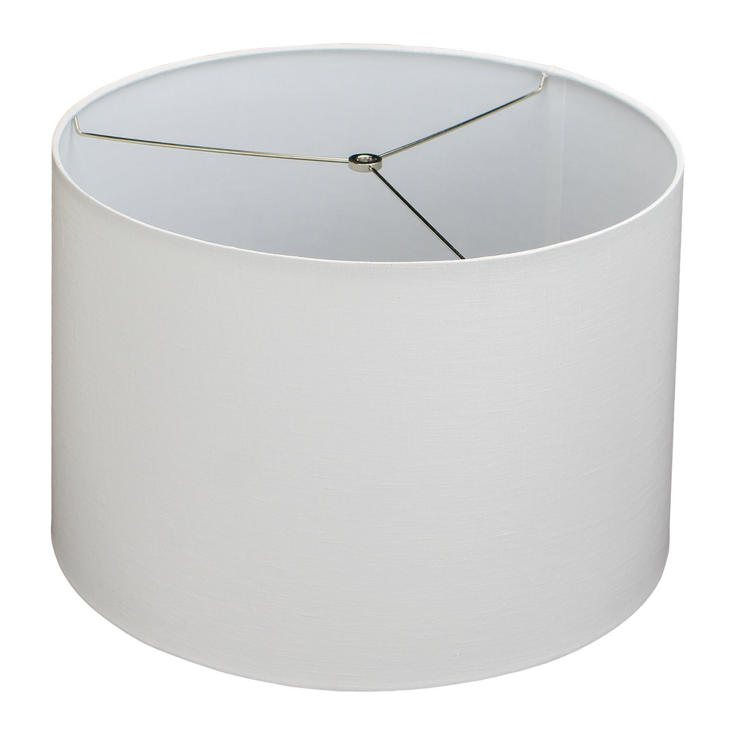 fenchelshades.com 18" top diameter x 19" bottom diameter x 12.5" slant height fabric drum lampshade spider attachment (designer off white)
