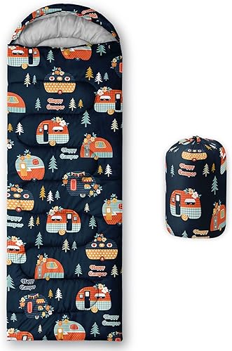 Saco de dormir para camping, 3 estaciones, clima cálido y fresco, ligero, saco de dormir impermeable para adultos y niños, viajes y al aire libre,