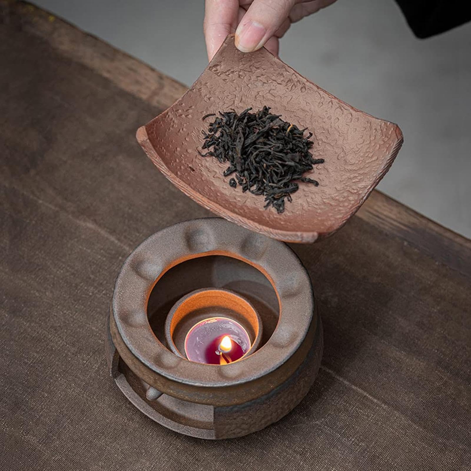 アロマ　茶香爐 Amazon.co.jp: 茶香炉 陶器 セラミック アロマ炉 アロマ お皿付
