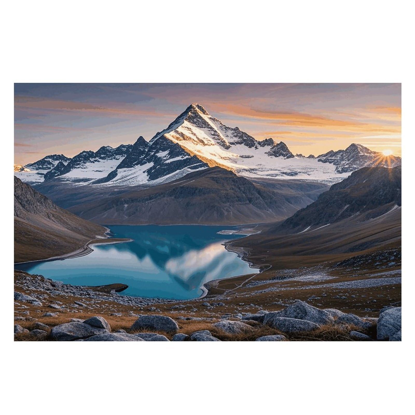 Sunrise Mountain Placemats Wipeable Heat Resistant Table Mats Washable Flax Place Mats Elegant Cloth Non-Slip Placemat for Kitchen Dinning Party Table Decor 12 * 18 in