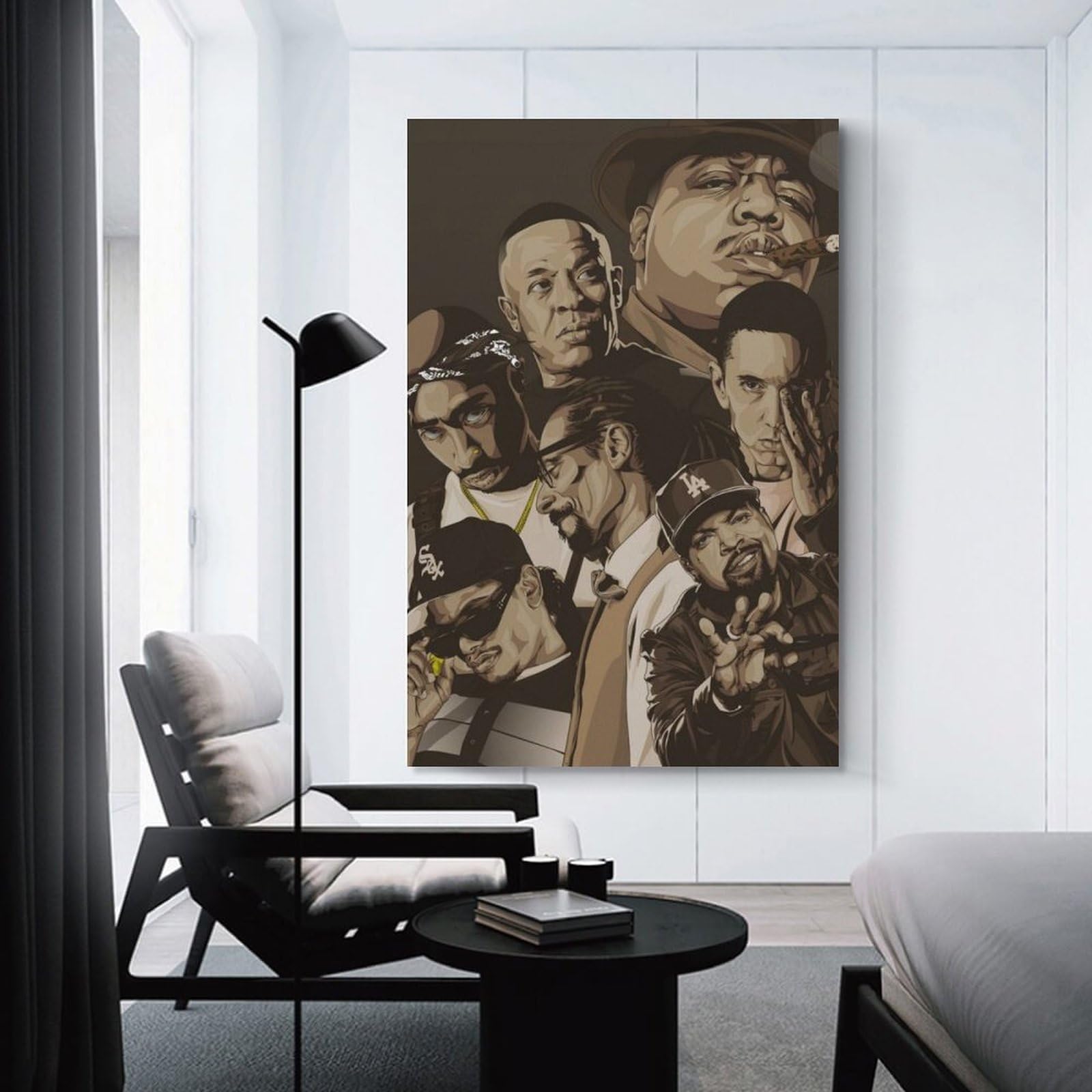 Stampa artistica da parete su tela, motivo: cantante rap, hip hop, tutte le stelle, stampa artistica da parete, poster artistico per stanza, 60 x 90 cm