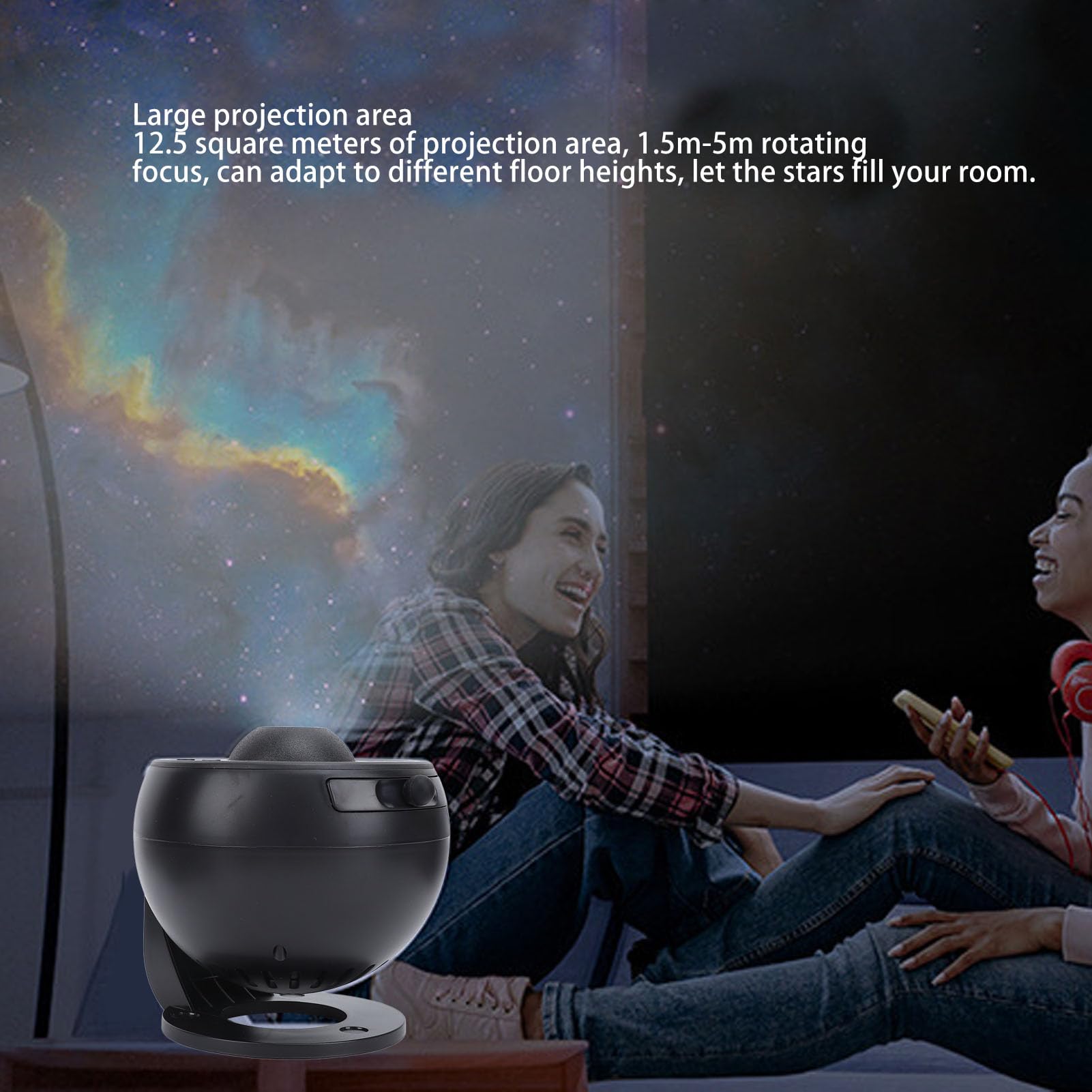 Topiky Proiettore Planetario Lampada Versatile Decorativa per la Casa per Bambini, Feste, Matrimoni, 12 Film a Tema (BLACK)