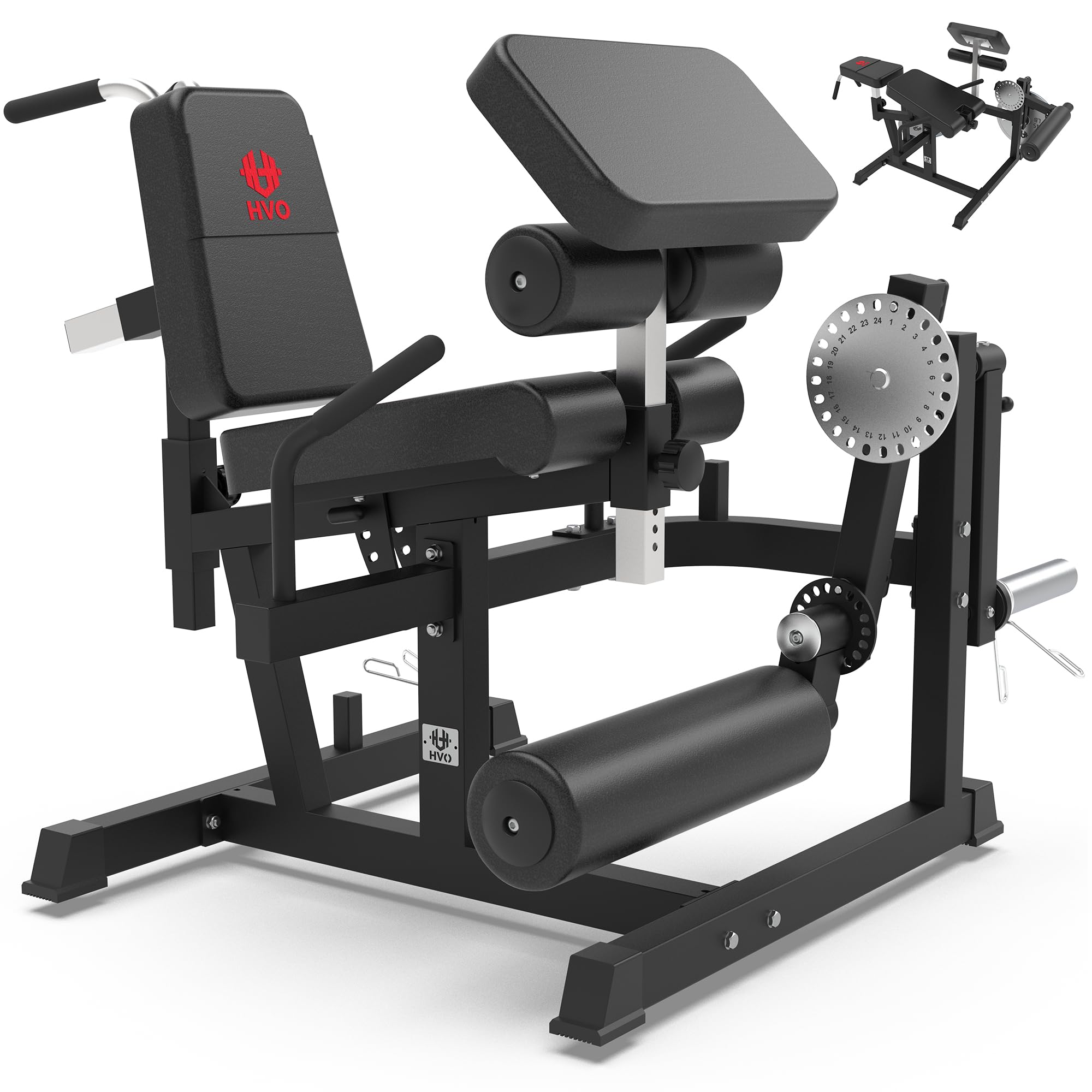 HVO Leg Curl Machine Extension - Leg Extension Machine Workout for Home Gym Fitness Equipment Commercial Grade Seated Lying Hamstring Curl Adjustable Bicep Preacher Curl Pad