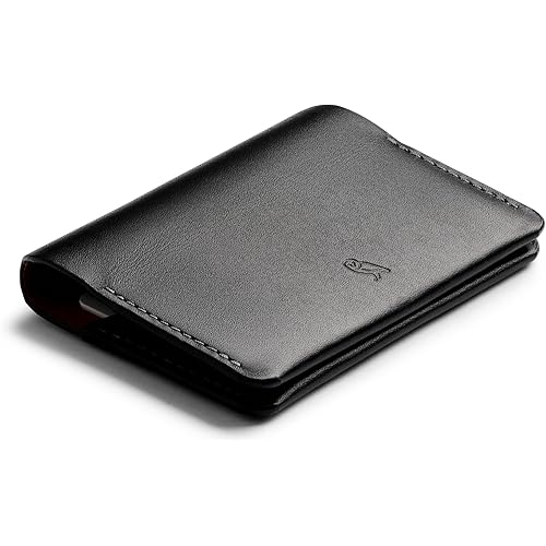 Bellroy Under Cover (slimline leather card wallet/holder with card storage, quick access slot, plus space for folded bills) - Black