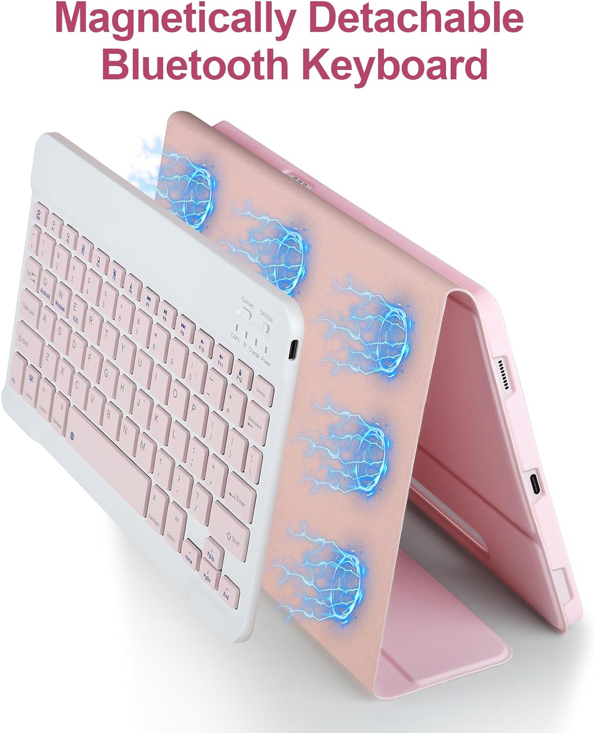 Keyboard Case for Samsung Galaxy Tab S9 FE 10.9"/ S9 11" 2023,Case with Keyboard for Samsung S9 FE with S Pen Holder,Detachable Wireless Bluetooth Keyboard for Galaxy S9 11" Auto Wake/Sleep, Pink