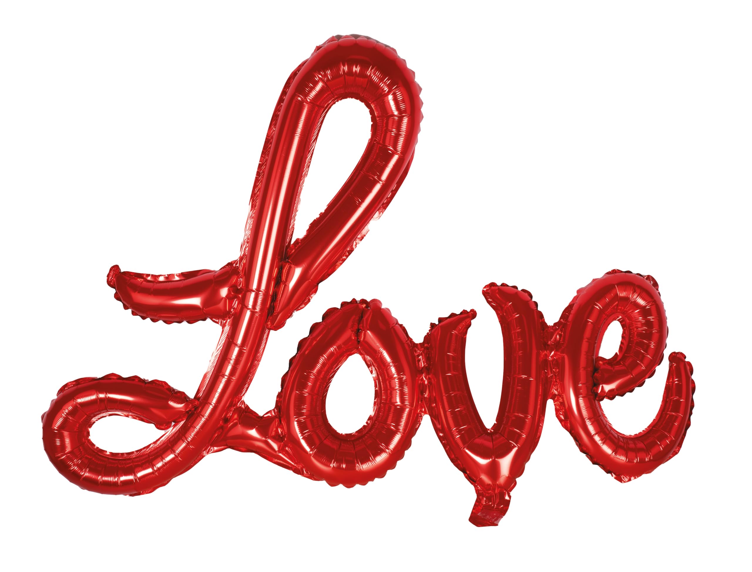 P'TIT CLOWN - 23271 - Aluminiowy balon "Love" - Idealny do dekoracji walentynkowych - Plastik - Czerwony
