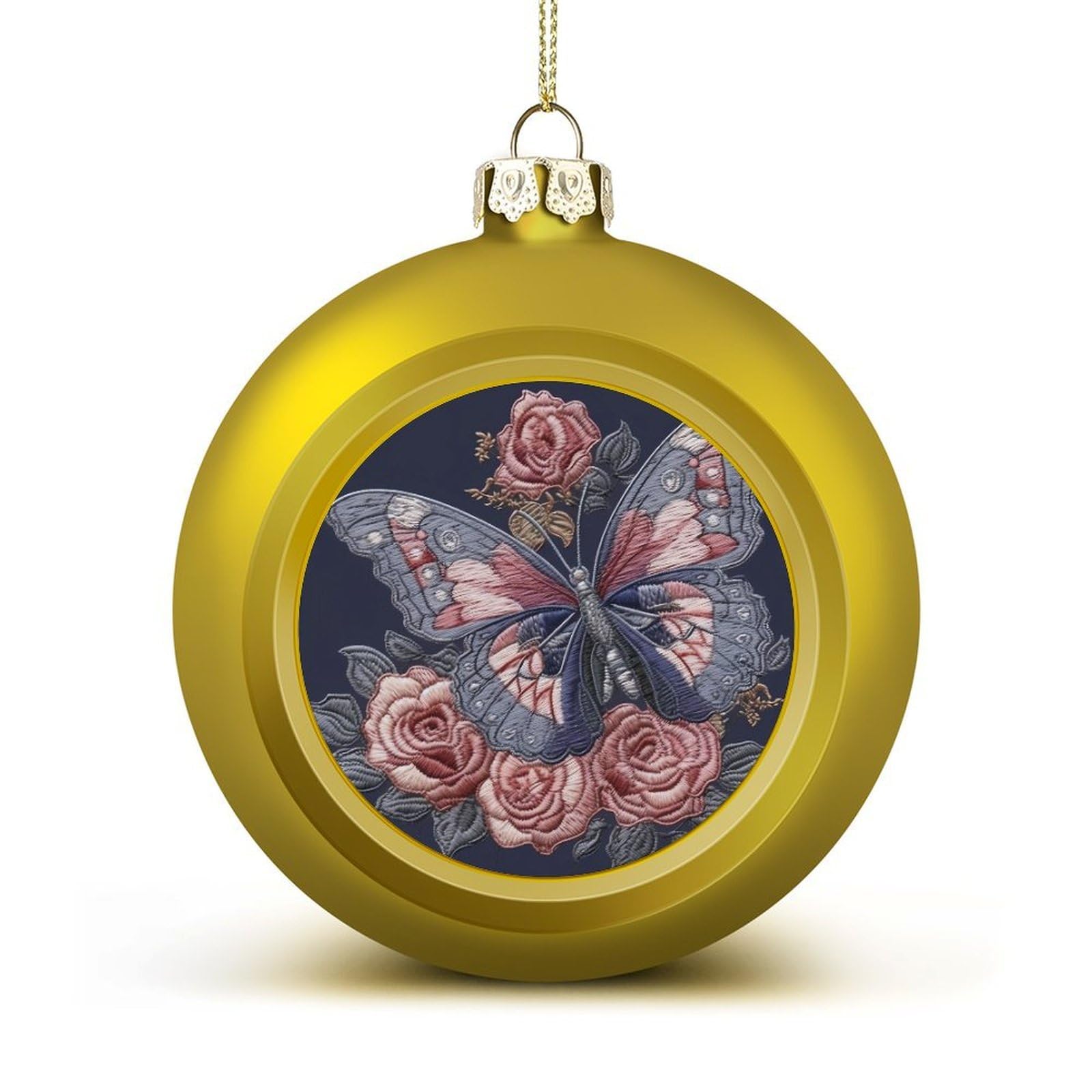 Nice Butterfly Christmas Balls Ornaments for Xmas Christmas Tree 1.6" Hanging Shatterproof Xmas Balls Hanging Decor Pendants for Holiday Party Outdoor Indoor DIY Craft Supplies
