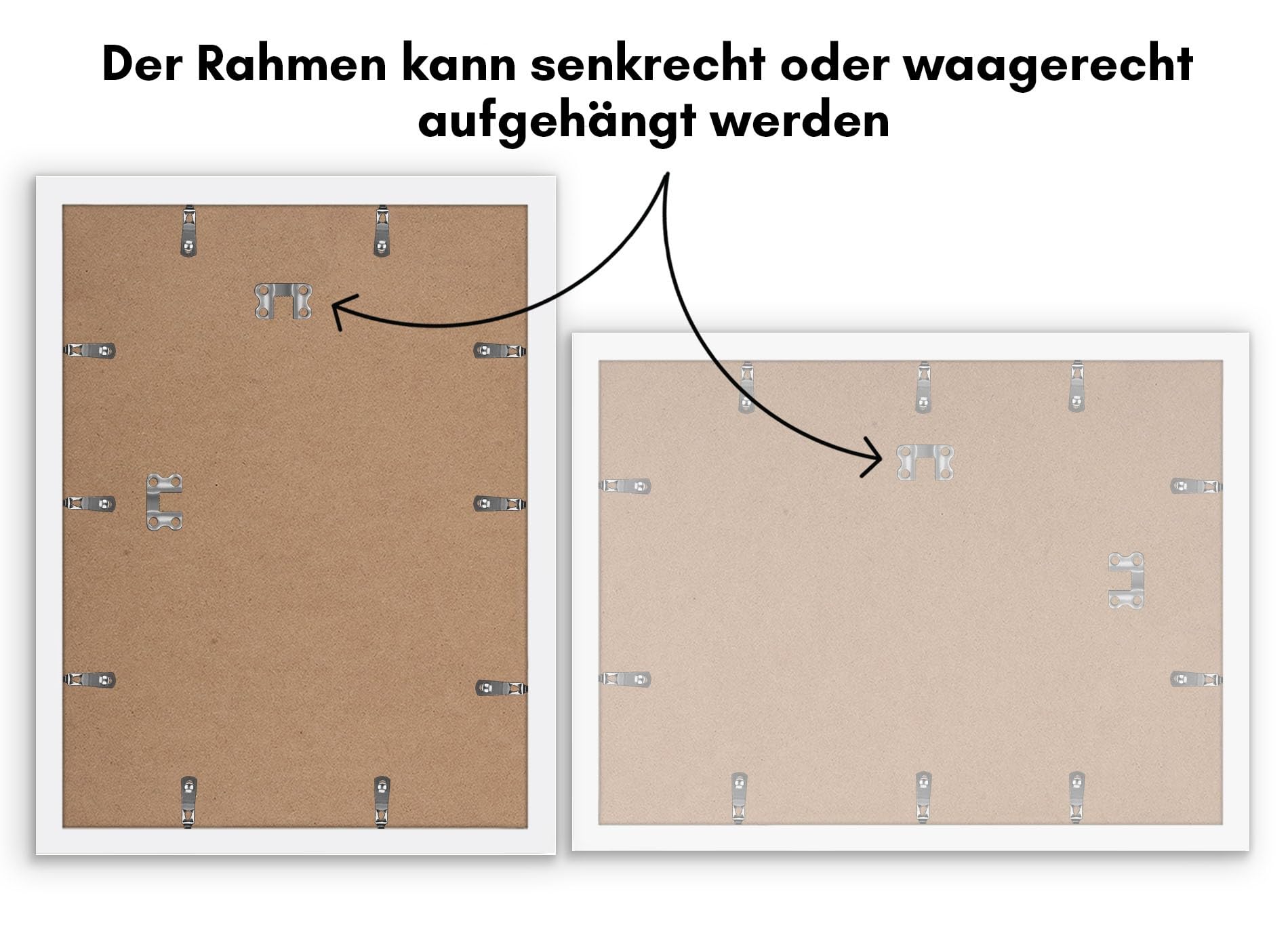 Americanflat Bilderrahmen 30x40 cm in Weiß – Bilderrahmen 22x28 cm mit Passepartout und 40x30 cm ohne Passepartout - Rahmen mit poliertem Plexi-Scheibe und Sägezahn-Aufhängung - 5er Pack