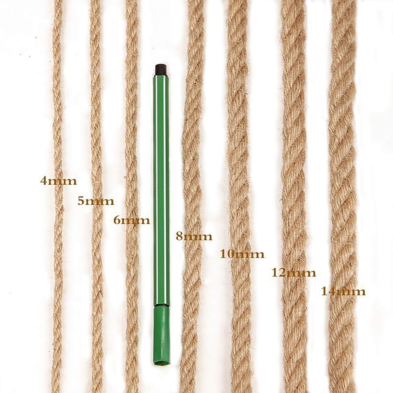 Corde De Jute Naturelle Torsadée De 10 M,Corde Synthétique Légère Corde De Chanvre Ficelle De Jute,Ficelle d'emballage pour L'artisanat De Bricolage