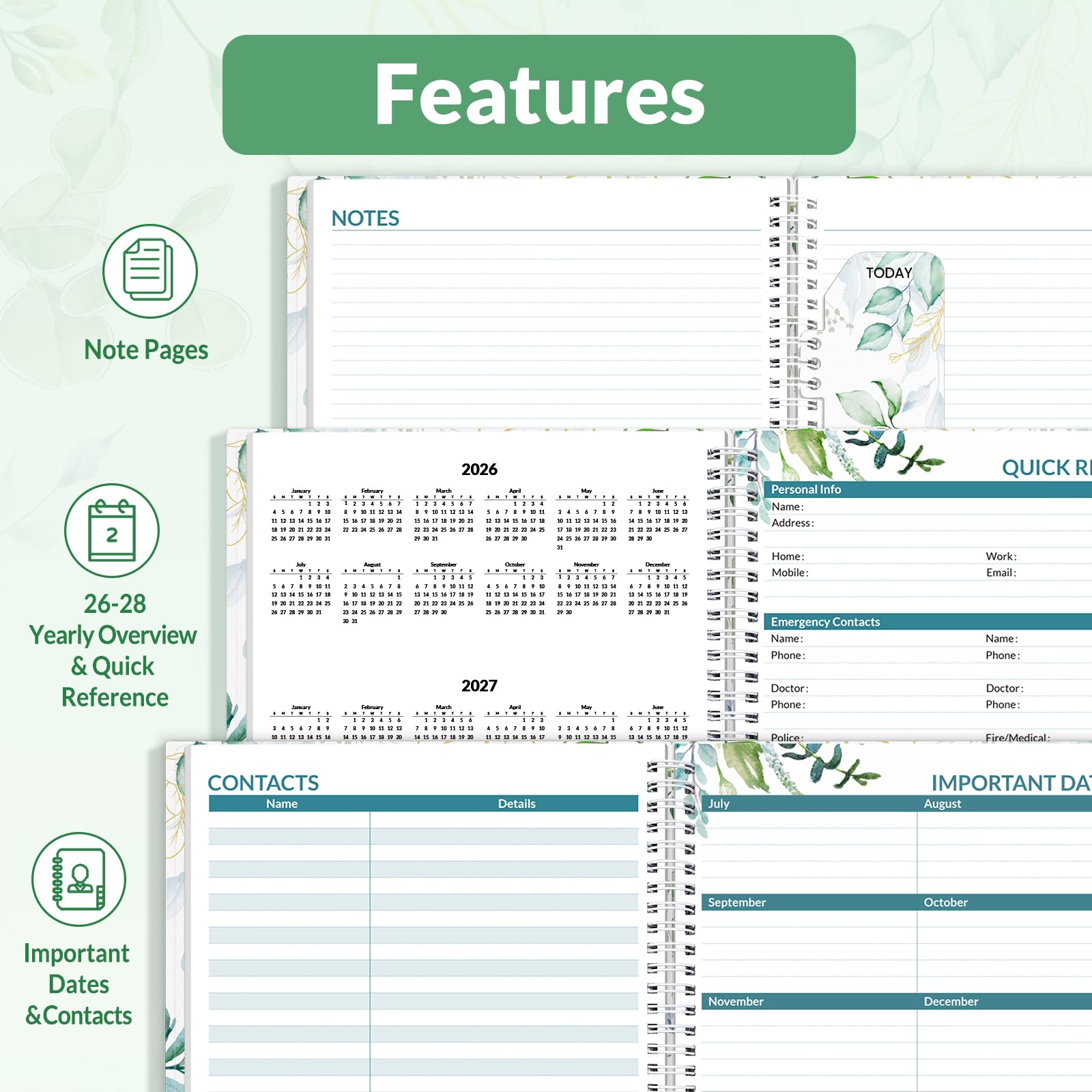 Snapklik.com : SUNEE 2026 Weekly And Monthly Planner - From January ...