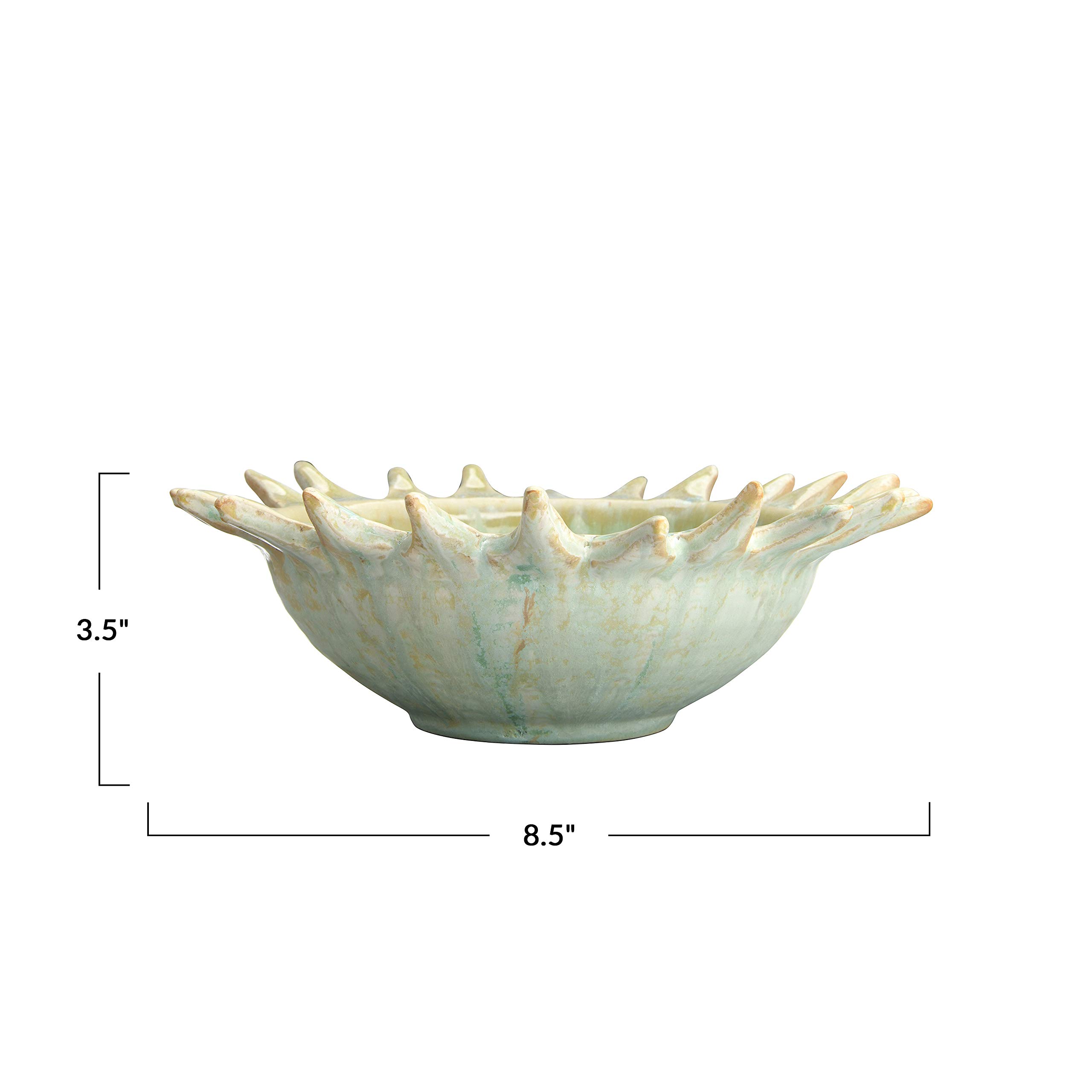 Creative Co-Op Celadon Stoneware Sunburst Shaped Serving Centerpiece-Bowls