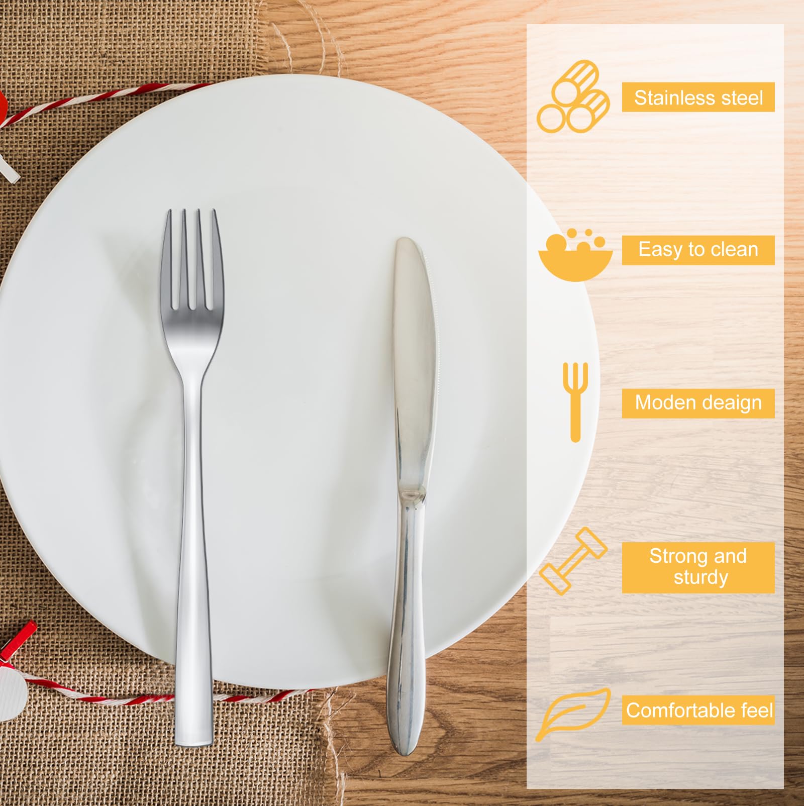 Minatee 100 Pcs Dinner Forks Bulk Set 8 Inches Stainless Steel Metal Forks — Amazon image 3