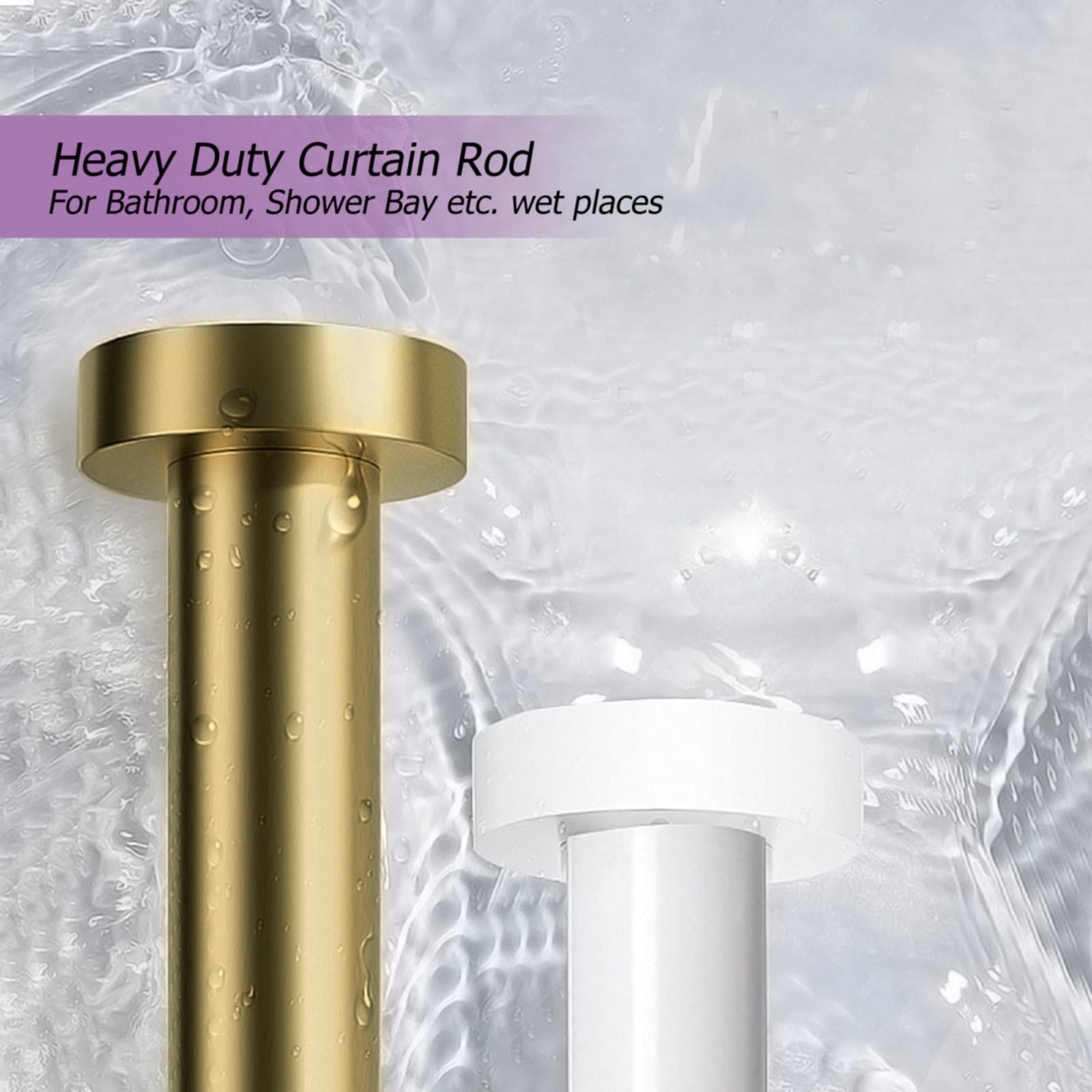 Adjuble - Barra de ducha sin taladrar, resistente al óxido, diámetro de 28 mm, diseño antideslizante para baño, sala de estar, dormitorio (negro, 120-220 cm)
