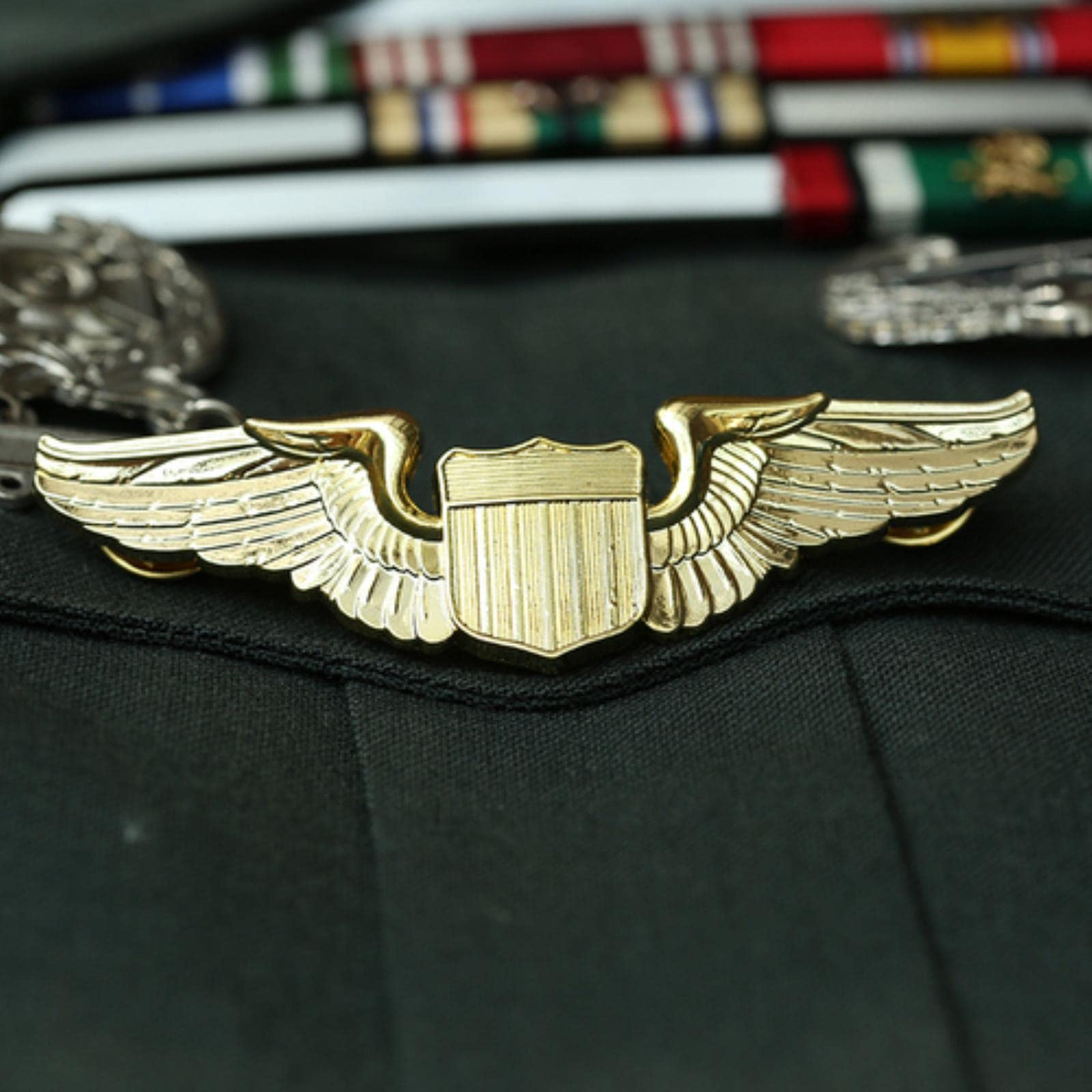 Ansonboy 3 Military Ww2 Us Army Wings Military Command Master Aviator Metal Wings Badge Wwii Us Command Pilot Lapel Insignia Pin Brooch