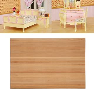 Zerodis Dollhouse Wood Floorboard, 1:12 Miniature Simple Elegant Wood Strip Flooring Doll House Decoration Accessory for Kids