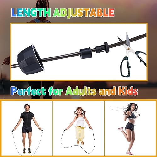 Miniatura 4 de Jump Rope for Women Men Kids, Adjustable Skipping Rope with Ball Bearings, Professional Jumping Rope with Foam Handles, Tangle-Free Rapid Speed Jump