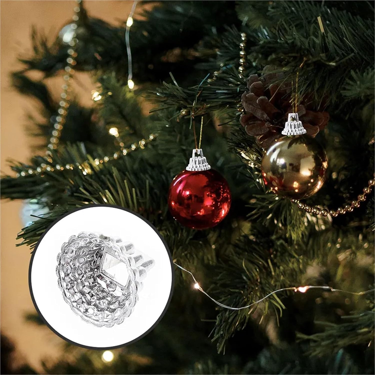 Ornament Caps 800 Pcs Plastic Christmas Ornament Caps, Replacement Hanger Tops for Xmas Decor