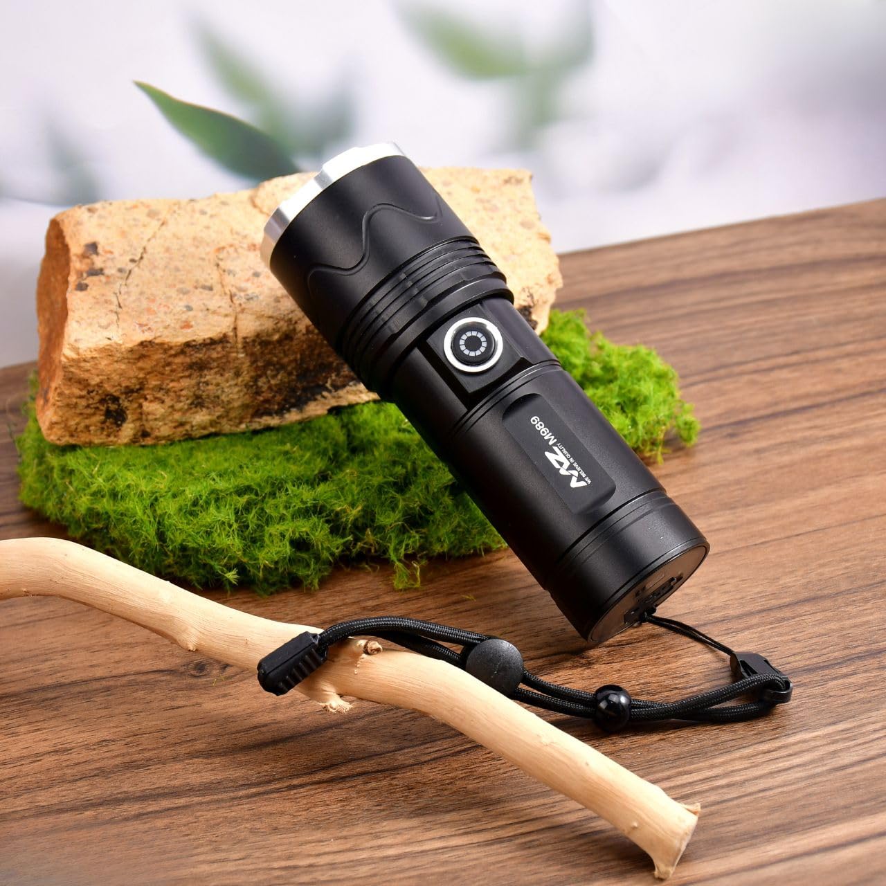 MZ M989 (Rechargeable LED Metal Torch) Zoomable 3 Modes Flashlight