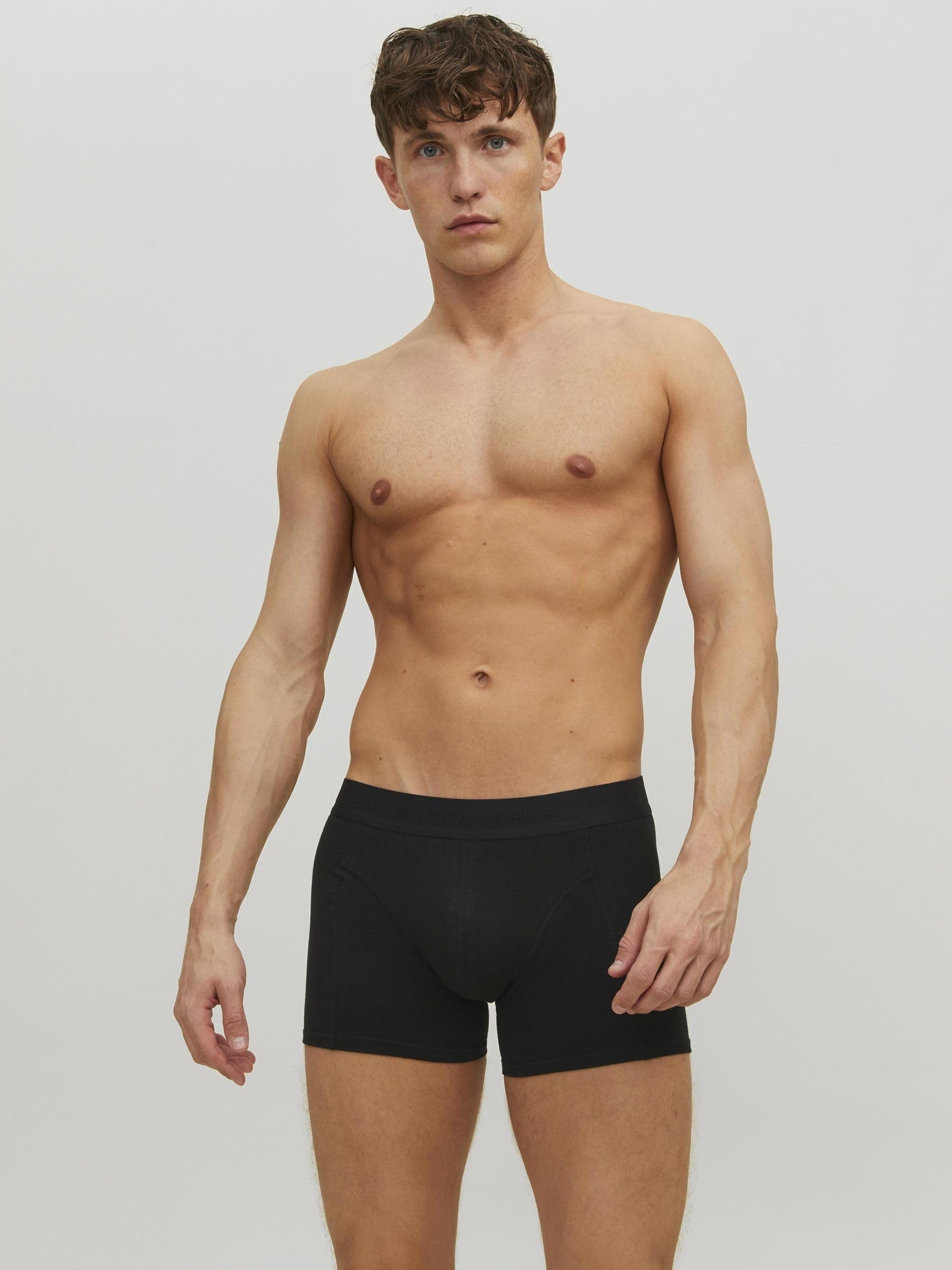 JACK & JONES JACTONE IN Tone 5-Pack Hombre Boxers Negro 95% algodón, 5% elastán