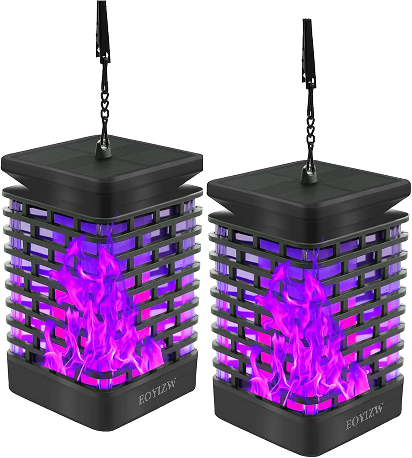 EOYIZW Solar Lantern Flame Lights Outdoor Hanging Solar Lights