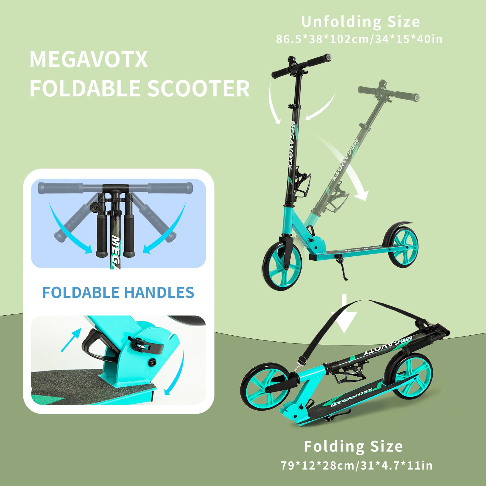 Patinete plegable para niños con ruedas resistentes de 8 pulgadas, scooters para niños, adolescentes, adultos a partir de 8 años, manubrio ajustable, regalo para niños y niñas, capacidad de 7