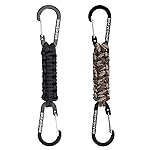 BRAVESHINE 1 Black 1 Camo Paracord Keychain Hook Carabiner Clips, Lanyard Hanger with D Ring Hooks Heavy-Weight Stroller Hook Holder for Water Bottle, Key, Backpacks, Tools, Boys, Girls, Men, Women