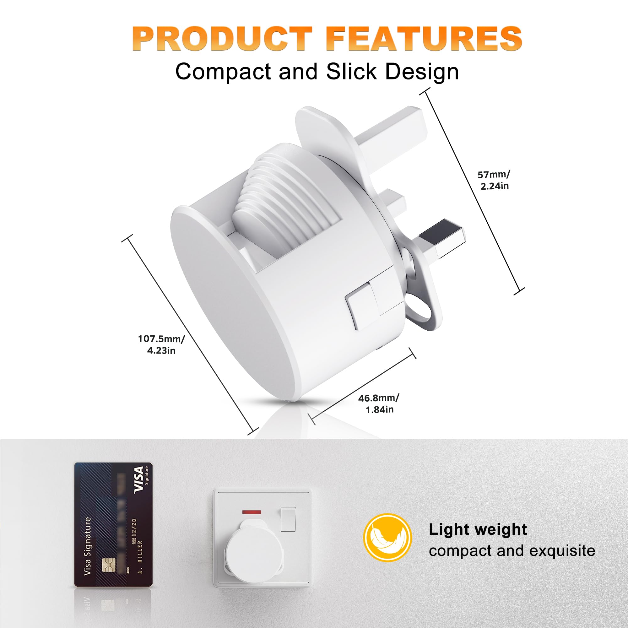 JandCase Night Light Plug in Wall, Plug in Night Light with Dusk to Dawn Light Sensor, 3000K Warm White, 3 Levels Dimmable - Image 4