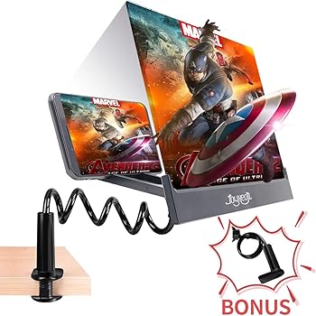 Amazon Com 12 Phone Screen Magnifier With Gooseneck Stand Joyxeon 3d Phone Screen Enlarger Amplifier Projector Magnifing Screen Enlarger Compatible With Iphone And Android All Smartphones