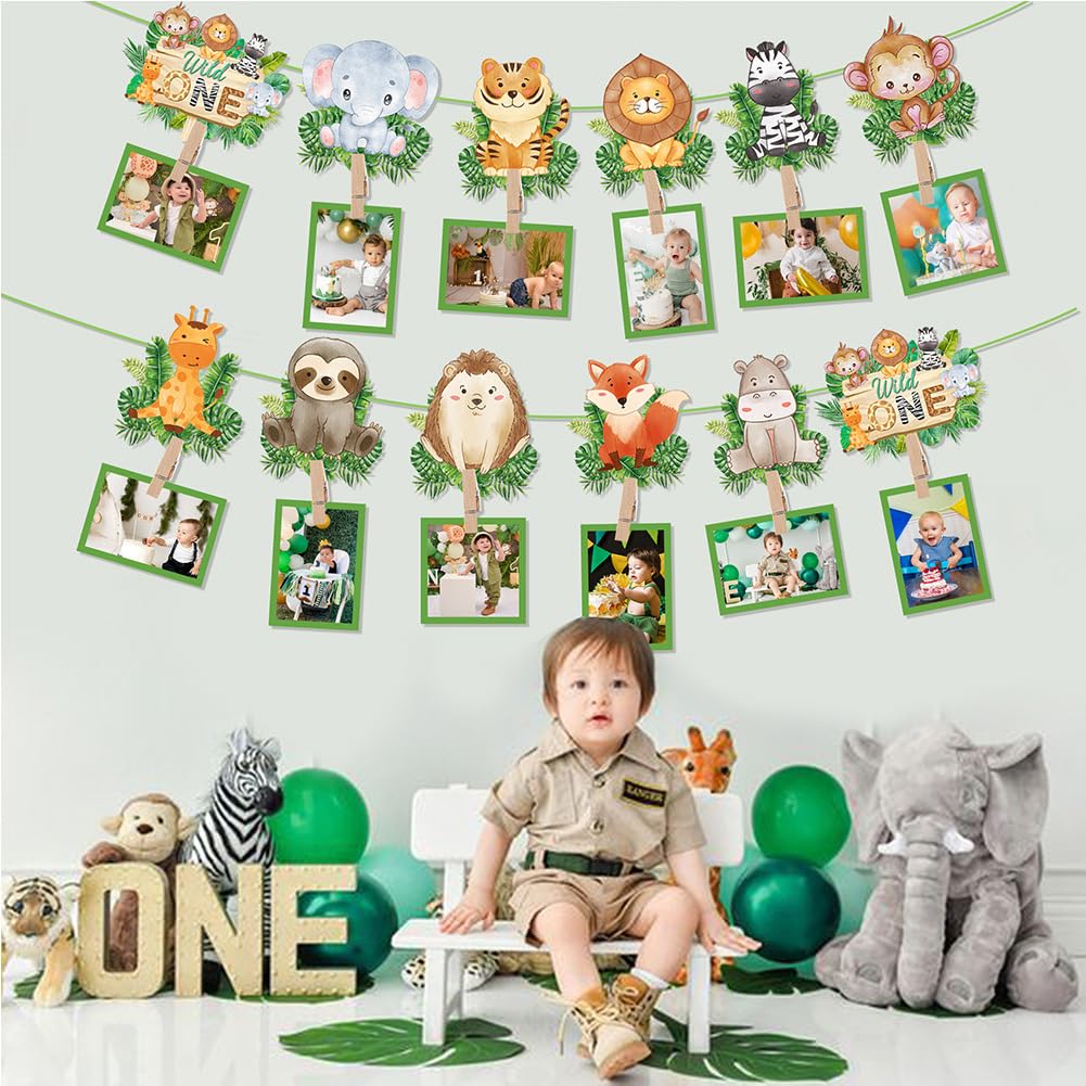 Banner Fotografico Per Primo Compleanno Bambino - Ghirlanda Con 12 Cartoline Da 1 A 12 Mesi, Decorazione Parete In Tedesco, Oro - 6