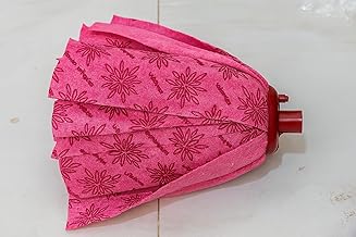 راس ممسحة موب (راس ممسحة منزلية من الألياف الصناعية – وردي مزخرف)