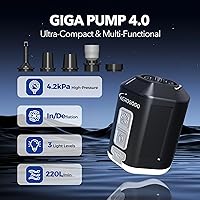 Vista 2 de Bomba de aire portátil 4.2kPa Bomba de aire para inflables recargable GIGA PUMP 4 con luz de campamento Ultra Air Colchón Bomba