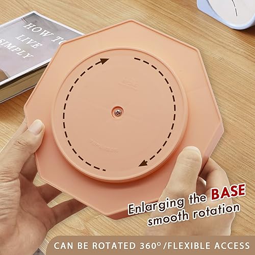 Miniatura 3 de Drcolly Portalápices giratorio para escritorio, lindo portalápices y organizador para escritorio (rosa)