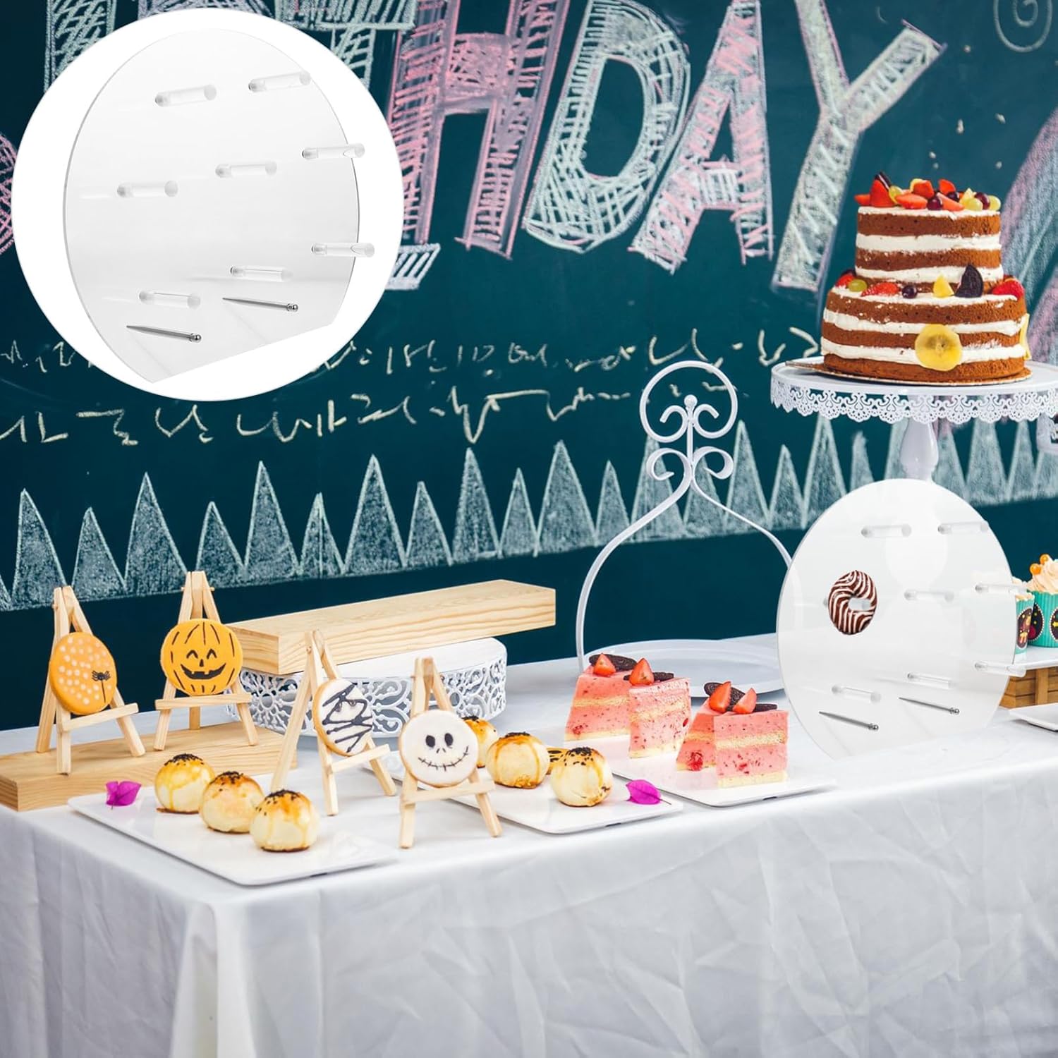 1set Clear Donuts Display Stand for Party Decorations Sturdy Doughnut Rack for Events for Weddings and Birthdays Transparent Design for Showcasing Treats