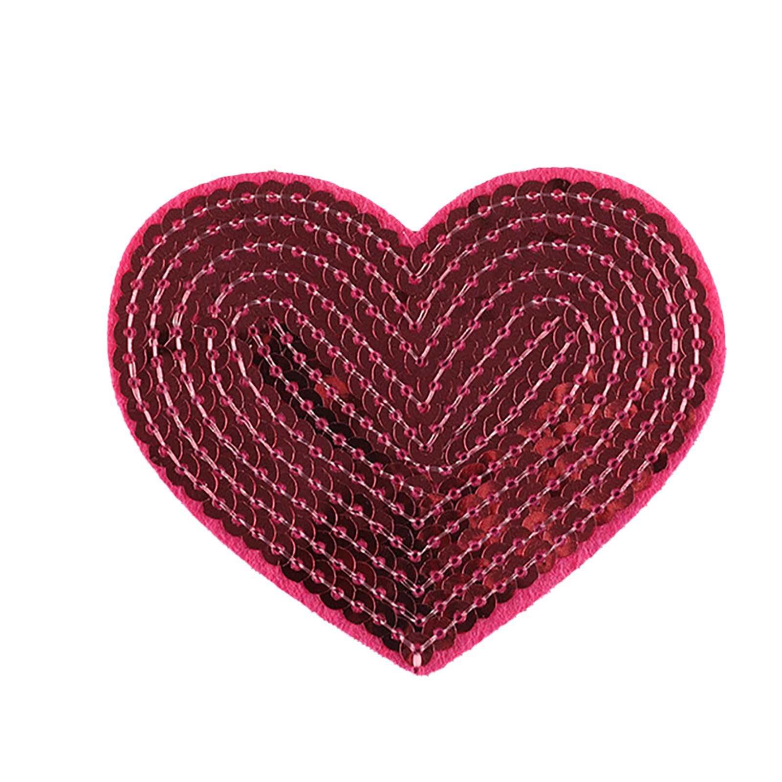 2 Toppe Ricamate A Forma Di Cuore Con Paillettes - Termoadesive E Da Cucire, Per Applicazioni Su Jeans, Vestiti E Tessuti, Fai-da-Te - 4