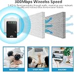 WiFi Booster, 2024 New WiFi Range Extender Internet Signal Booster for Home Wireless Repeater|Covers Up to 2800 Sq.ft and 40 Devices 300Mbps 2.4GHz|WPS Button| Ethernet Ports-Black