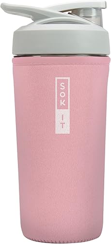 Miniatura 61 de Funda aislante de neopreno para botella mezcladora de proteínas Sok It BotlSok (Jardín inglés de picnic, se ajusta a botella mezcladora de 28 oz)