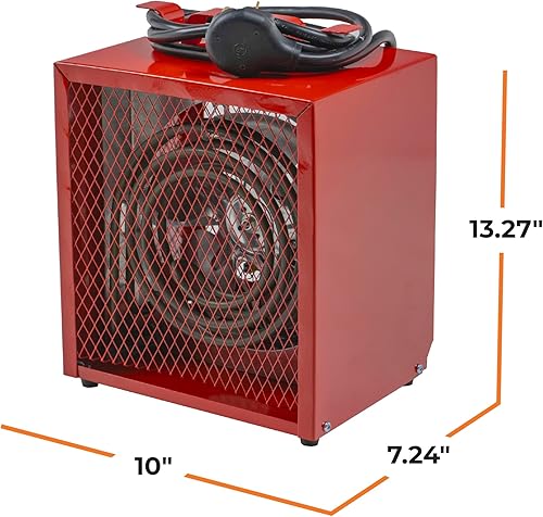 Miniatura 7 de Comfort Zone CZ290 Calefacción potenciada por ventilador eléctrico, control de termostato, acero de alto calibre, asa, patas de goma, NEMA 6-30P y