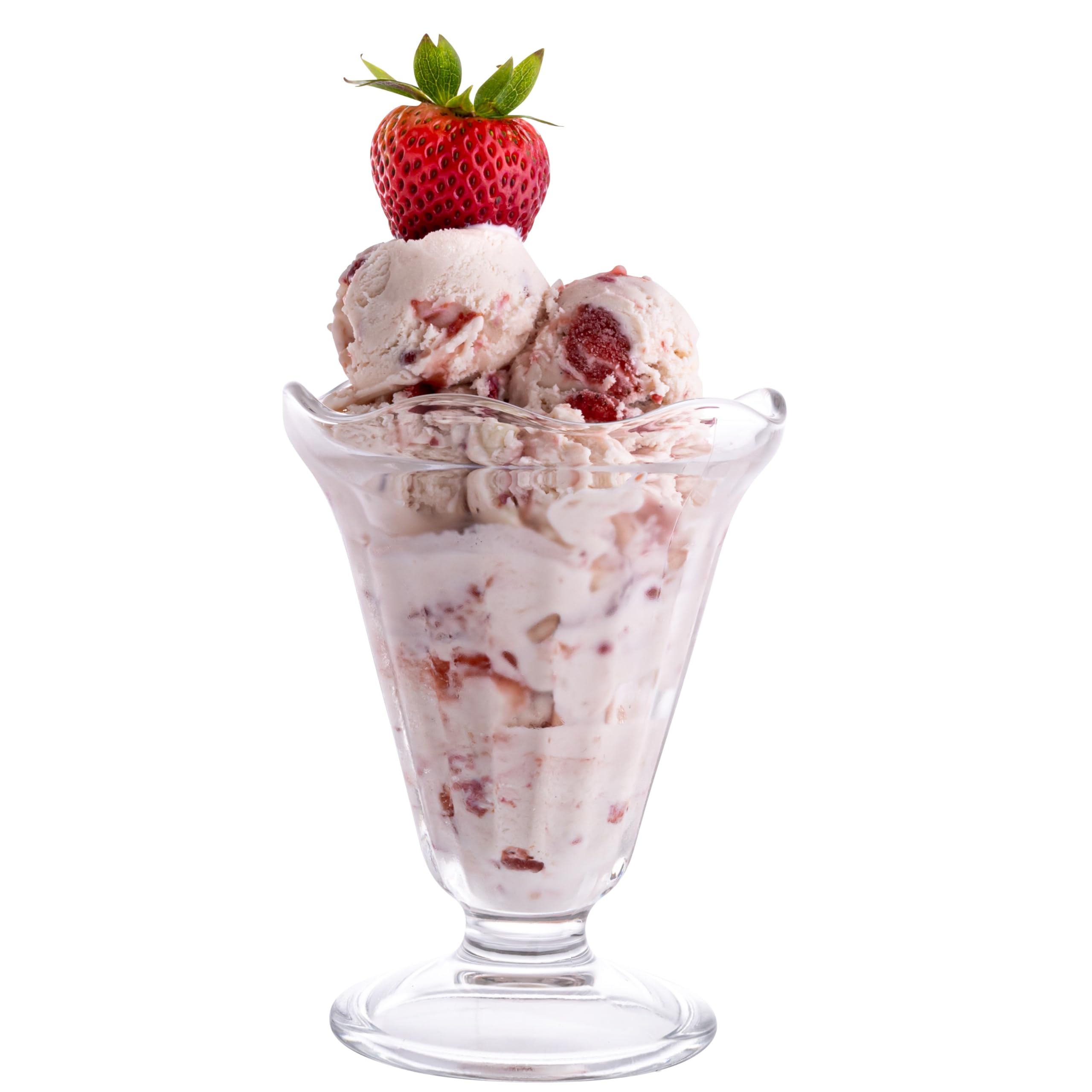 Vikko Glass Footed Ice Cream Cups, Set of 6 MIlk, 7.5 Ounce Milkshake Glasses, Footed Ice Cream Cups, Thick and Durable Parfait Glasses, Ice Cream Bowls, Dishwasher Safe Sundae Glasses